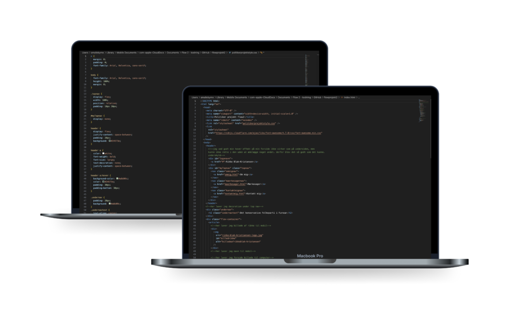 computerskærm af css og html
