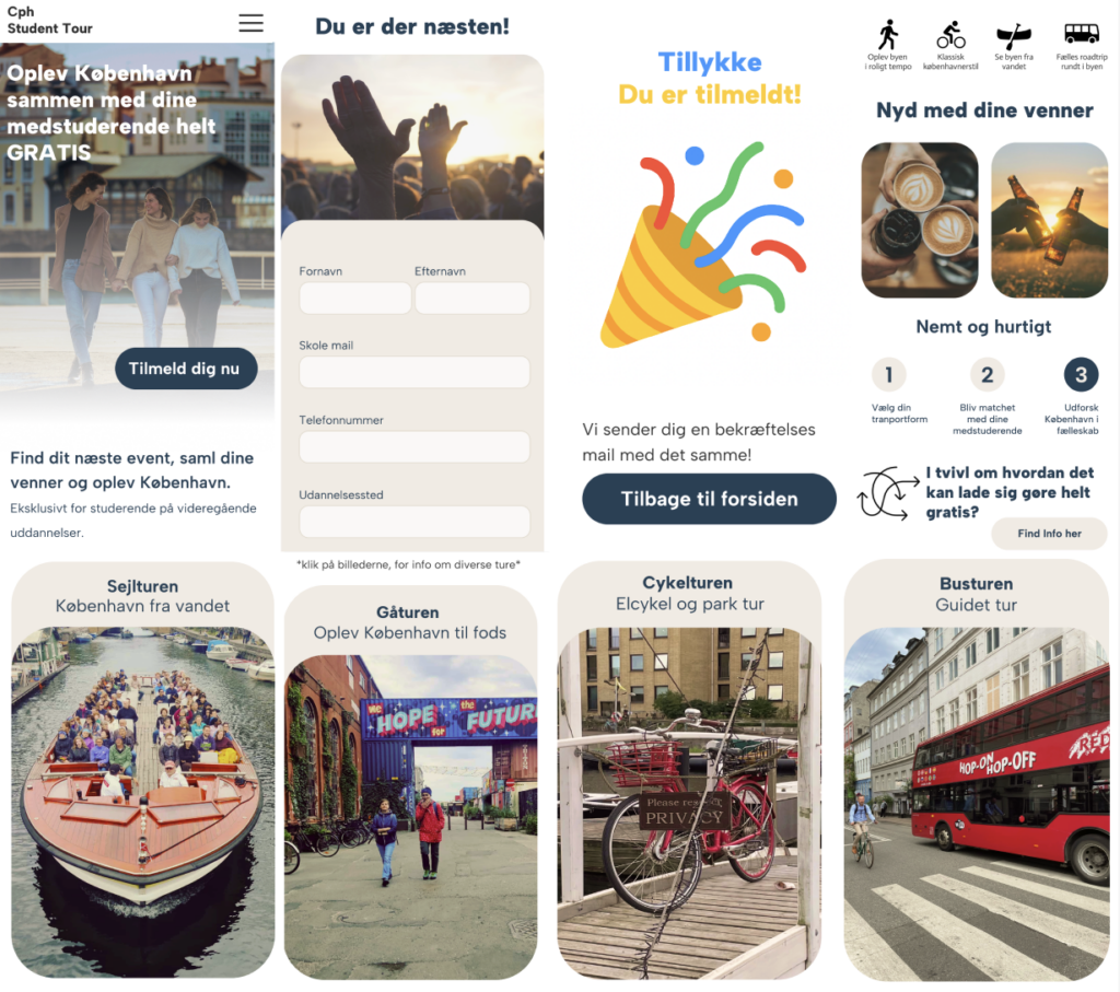 prototype af hjemmeside lavet i figma